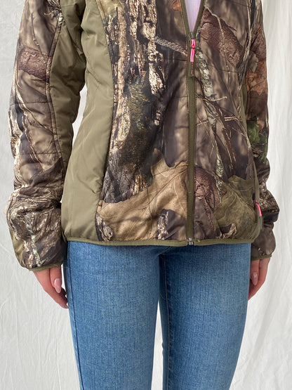 Mossy Oak Women’s Hunting Puffer Jacket with Pink Lining - S