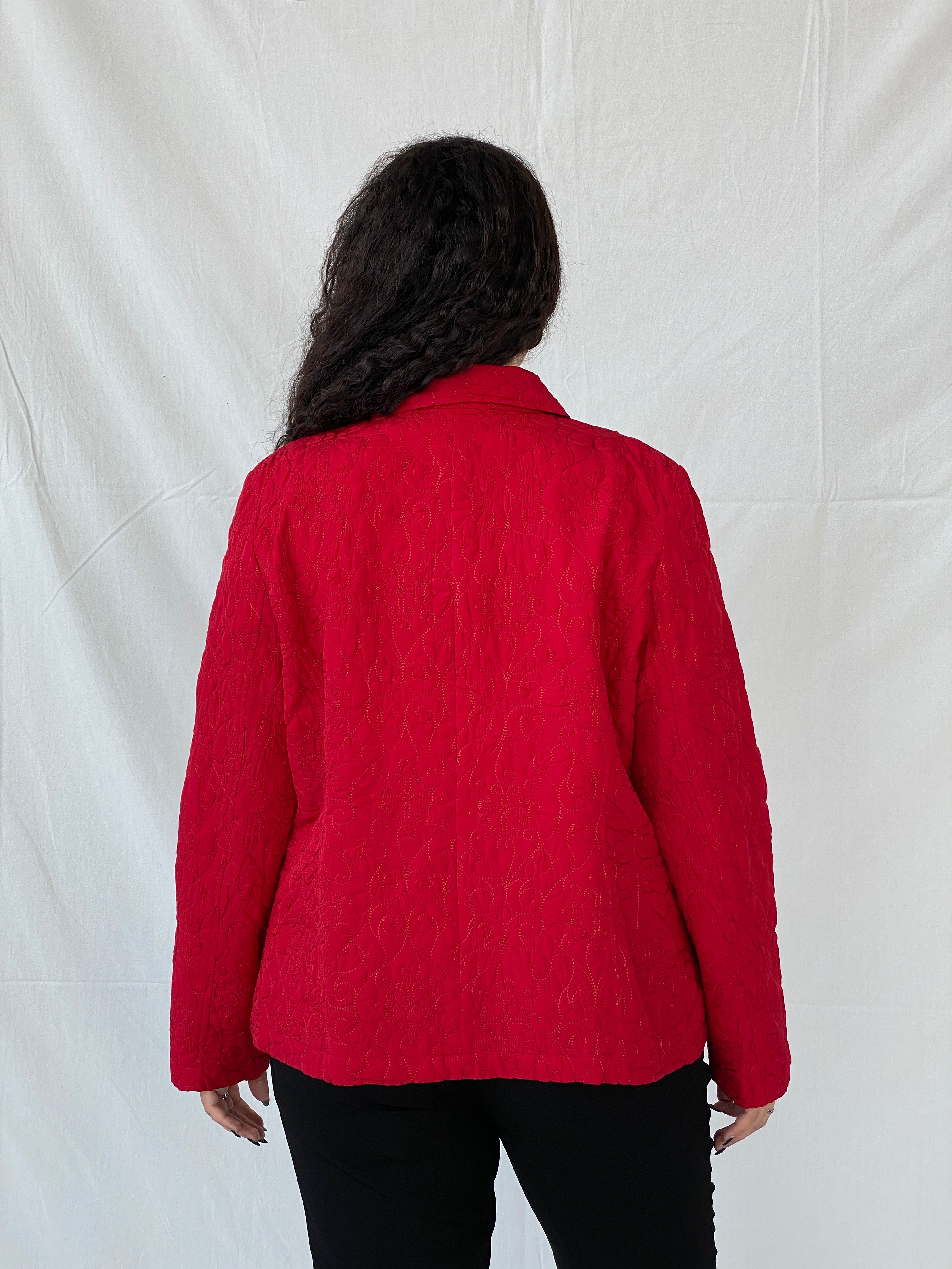 Vintage Requirements Hot Red Quilted Women’s Jacket - L