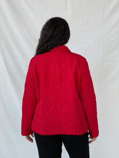 Vintage Requirements Hot Red Quilted Women’s Jacket - L