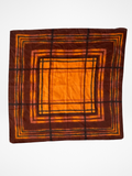 Unique Square Plaid Checkered Scarf Featuring Shades Of Brown & Orange