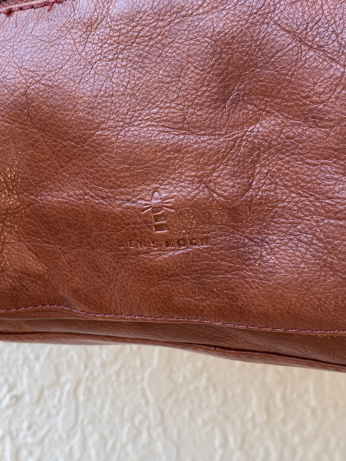 Vintage Jens Koch Cognac Brown Genuine Leather Shoulder Bag Vintage Jens Koch Cognac Brown Genuine Leather Shoulder Bag