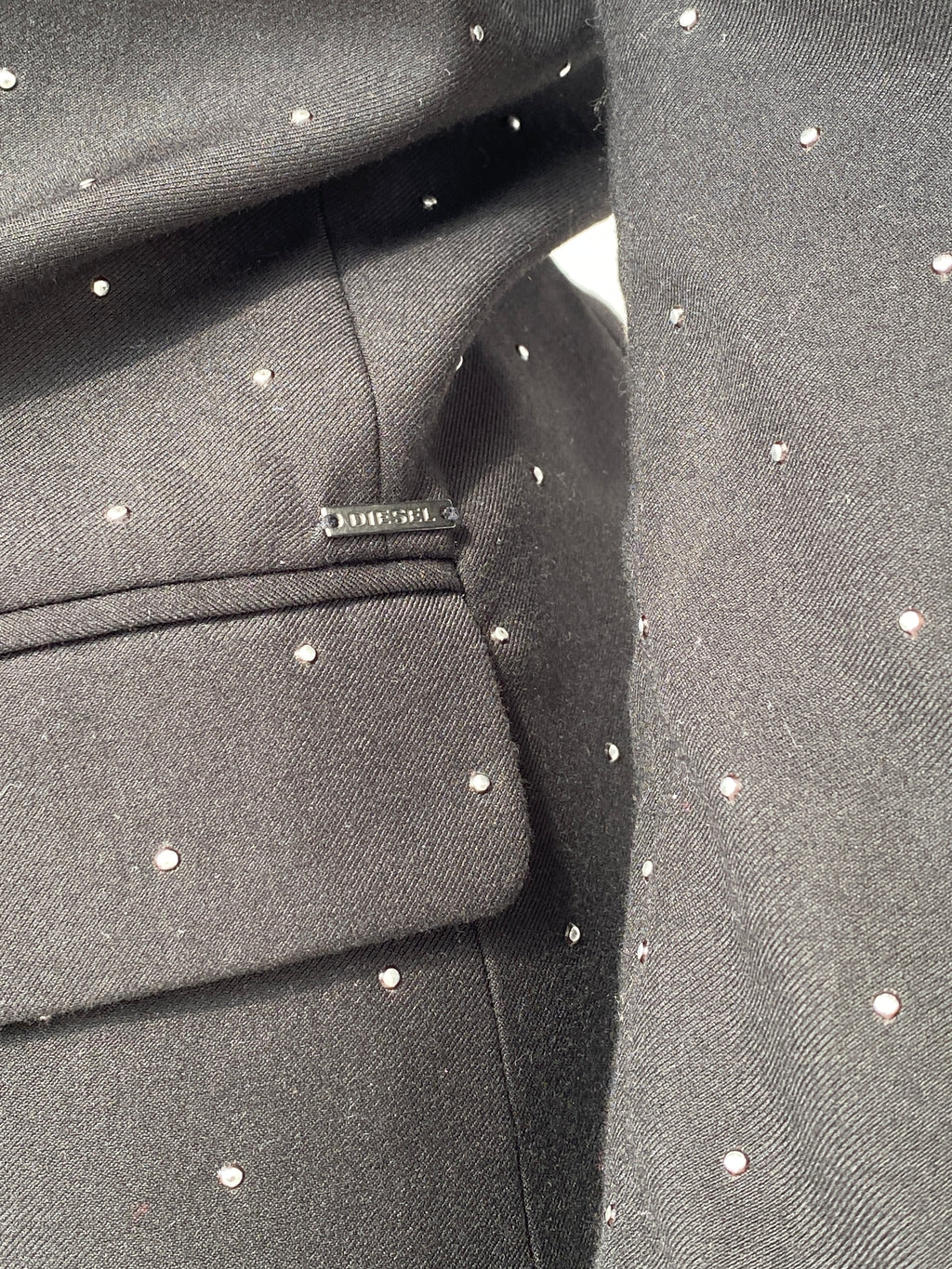 بليزر عمل مريح مزين بنقاط فضية من ديزل للنساء - مقاس XS