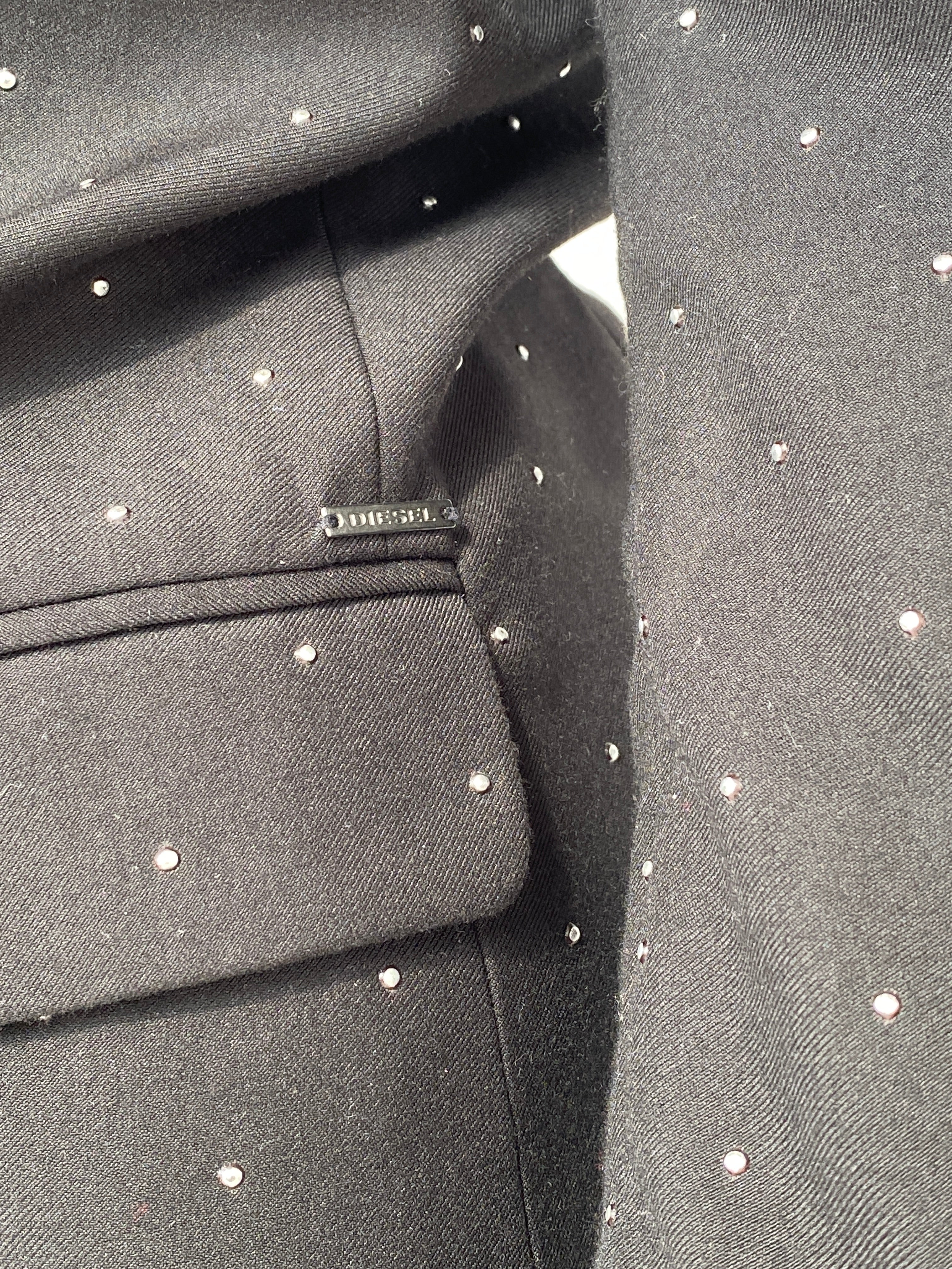 بليزر عمل مريح مزين بنقاط فضية من ديزل للنساء - مقاس XS