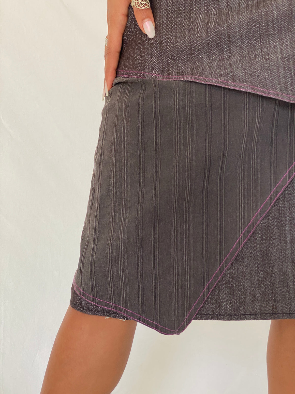 Vintage Y2K Patrice Bréal Cotton Blend Asymmetric Layered Denim Midi Skirt - M Vintage Y2K Patrice Bréal Cotton Blend Asymmetric Layered Denim Midi Skirt - M