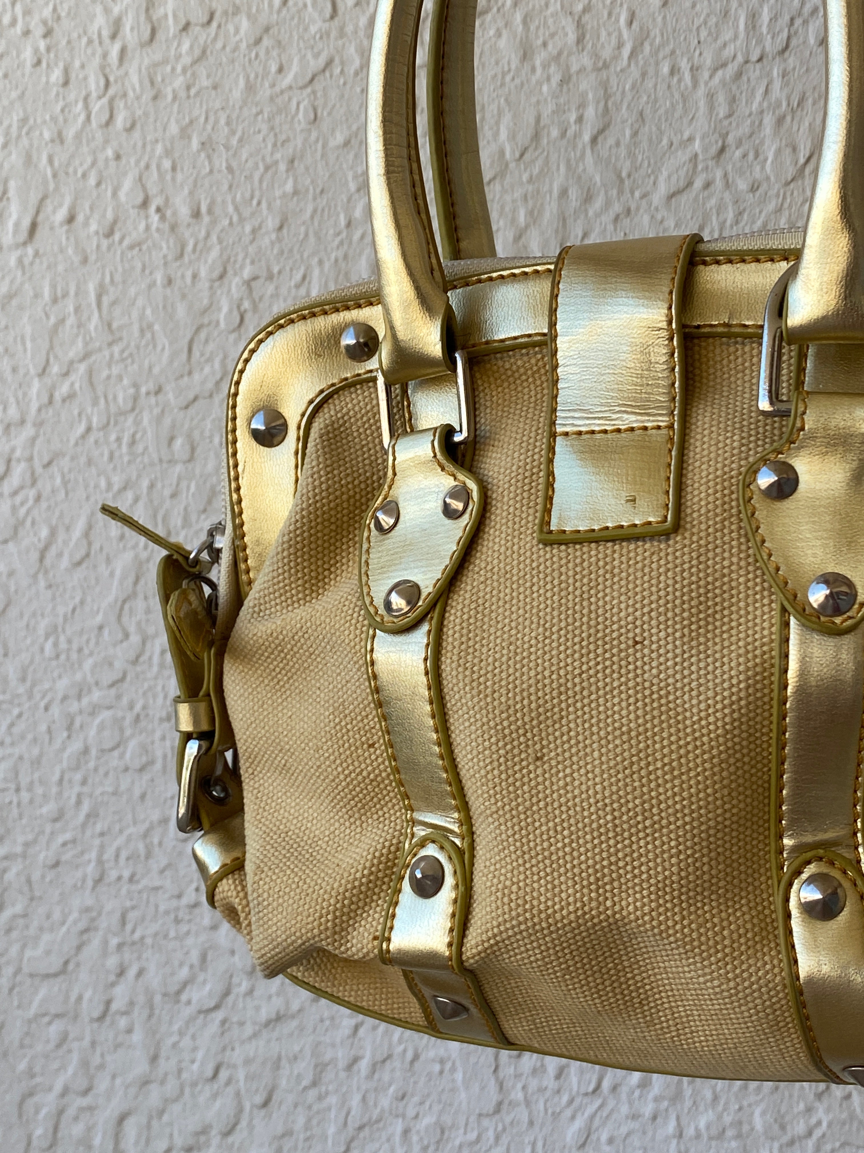 Vintage Metallic Gold Prada Dupe Women’s Mini Handbag