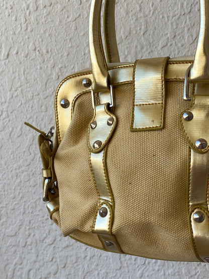 Vintage Metallic Gold Prada Dupe Women’s Mini Handbag