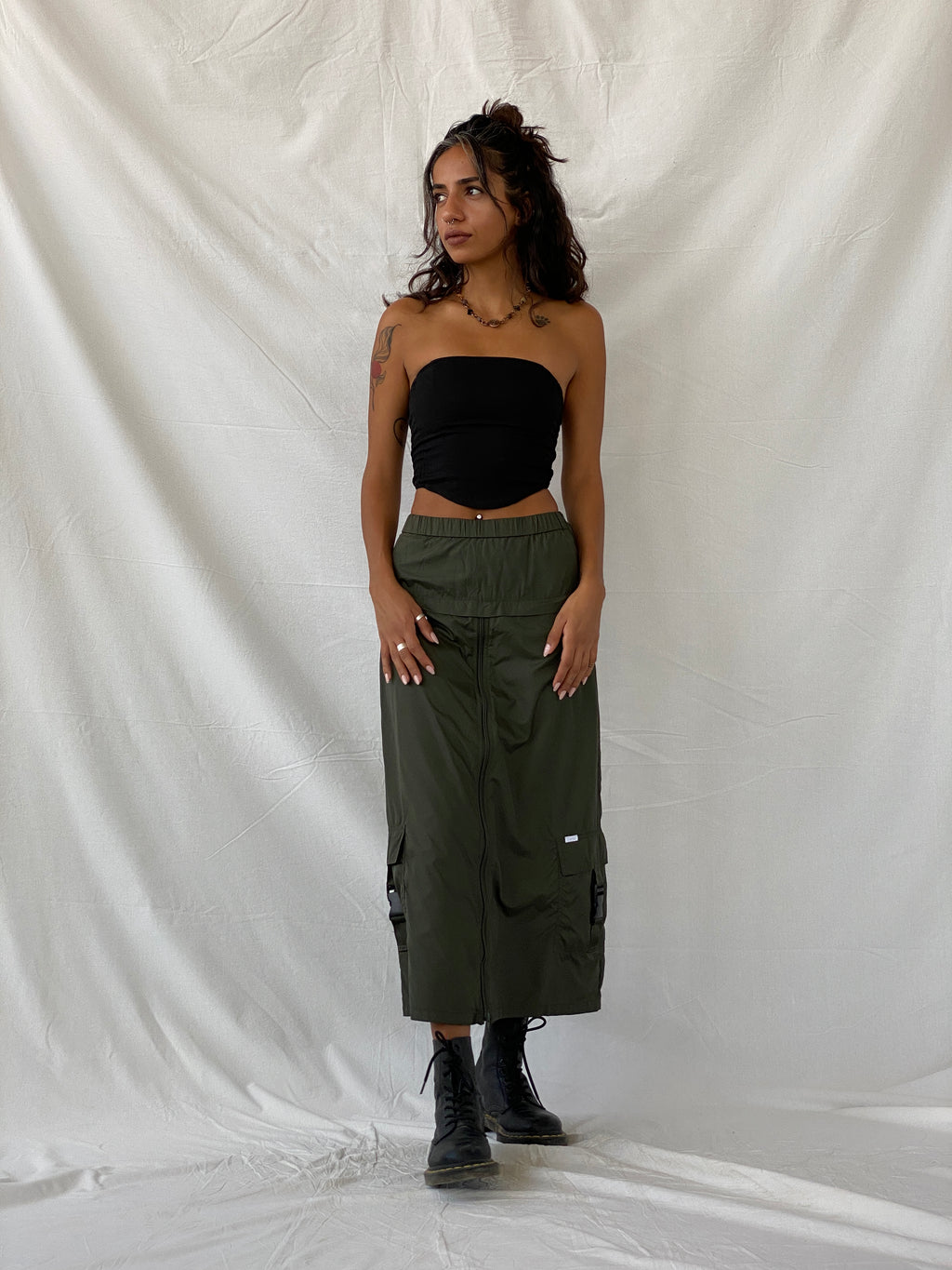 Y2K Espirit Cargo Utility Maxi Skirt - XS