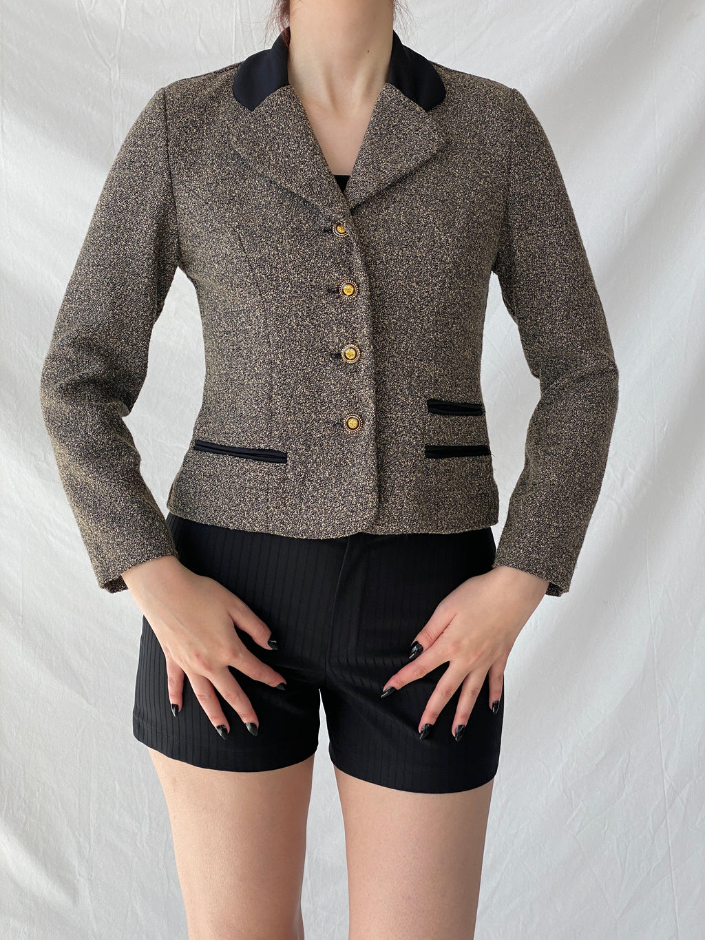 Gorgeous Vintage Dani Max Petite Gray Tween Fitted Women’s Blazer - M
