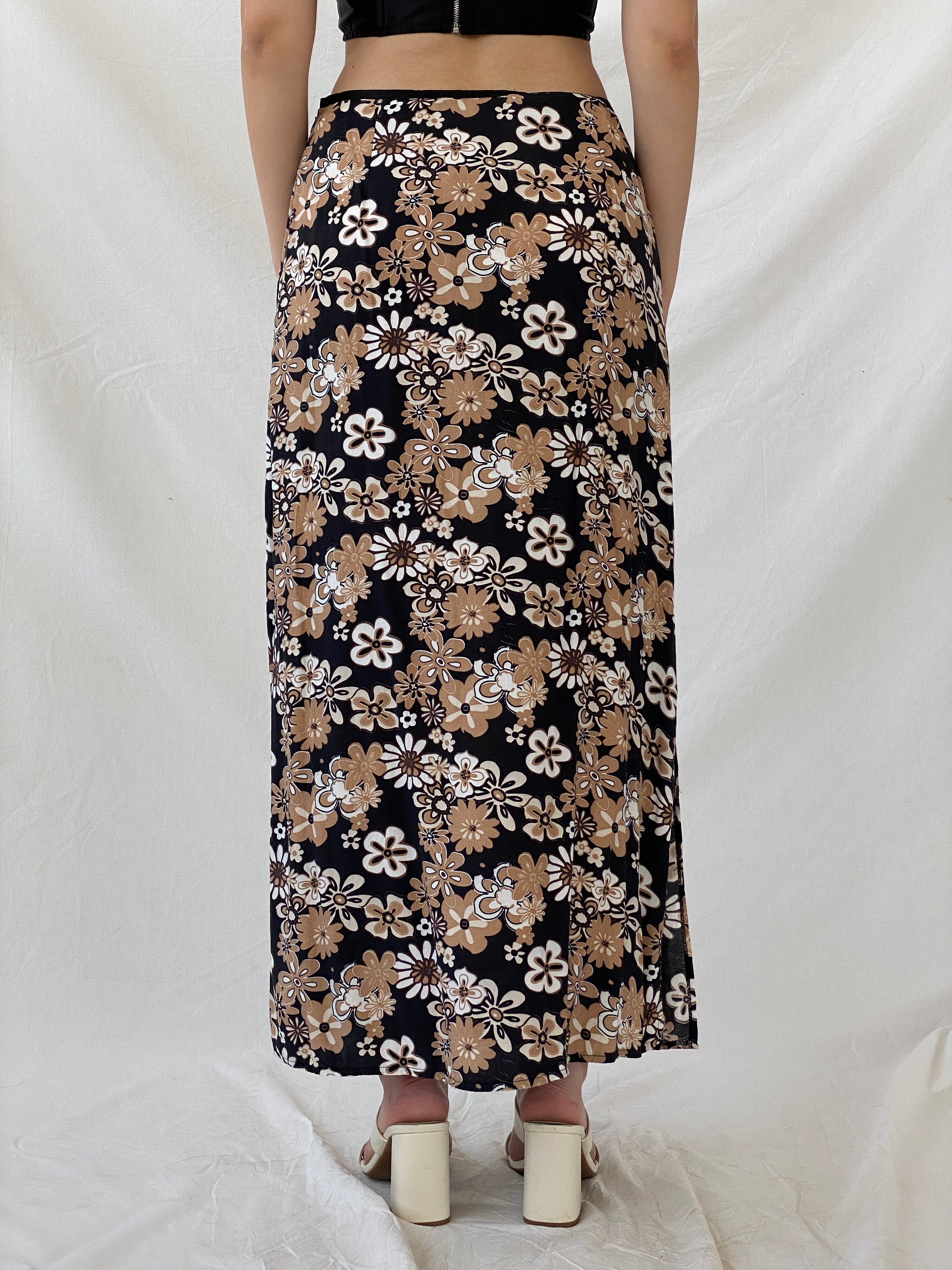 Tom Tailor Black Floral Maxi Skirt - L