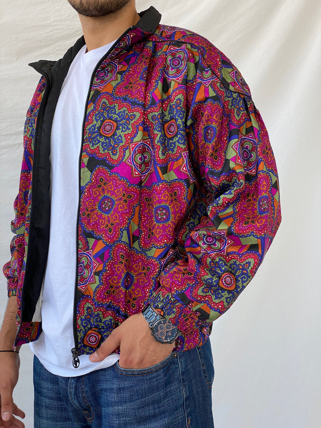 Vintage 80s/90s Lavon by Cheerful Corp Paisley Print Windbreaker - L