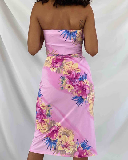 Vintage Martini floral strapless dress - Balagan Vintage Midi Dress 00s, 90s, dress, strapless dress, streetwear, summer, summer prints