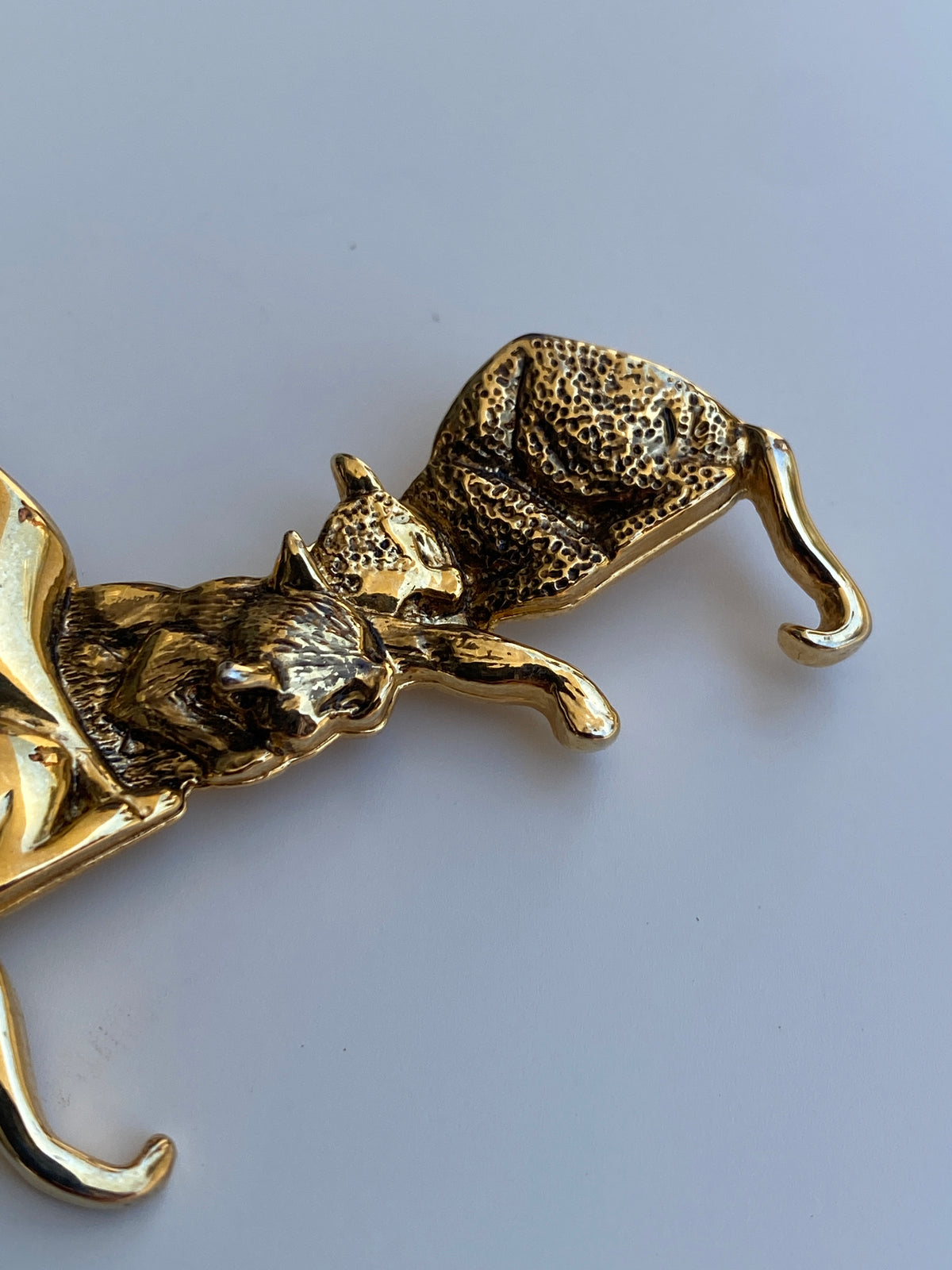 Vintage Gold Tone Cat Family Brooch Three Cats on Bench Statement Pin Vintage Gold Tone Cat Family Brooch Three Cats on Bench Statement Pin