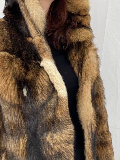 Luxurious Vintage Gaewolf Exclusive Real Fur Heavy Hooded Jacket - M