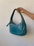 Coach B0769-10740 Teal Leather Shoulder Bag – Vintage Glovetanned Leather