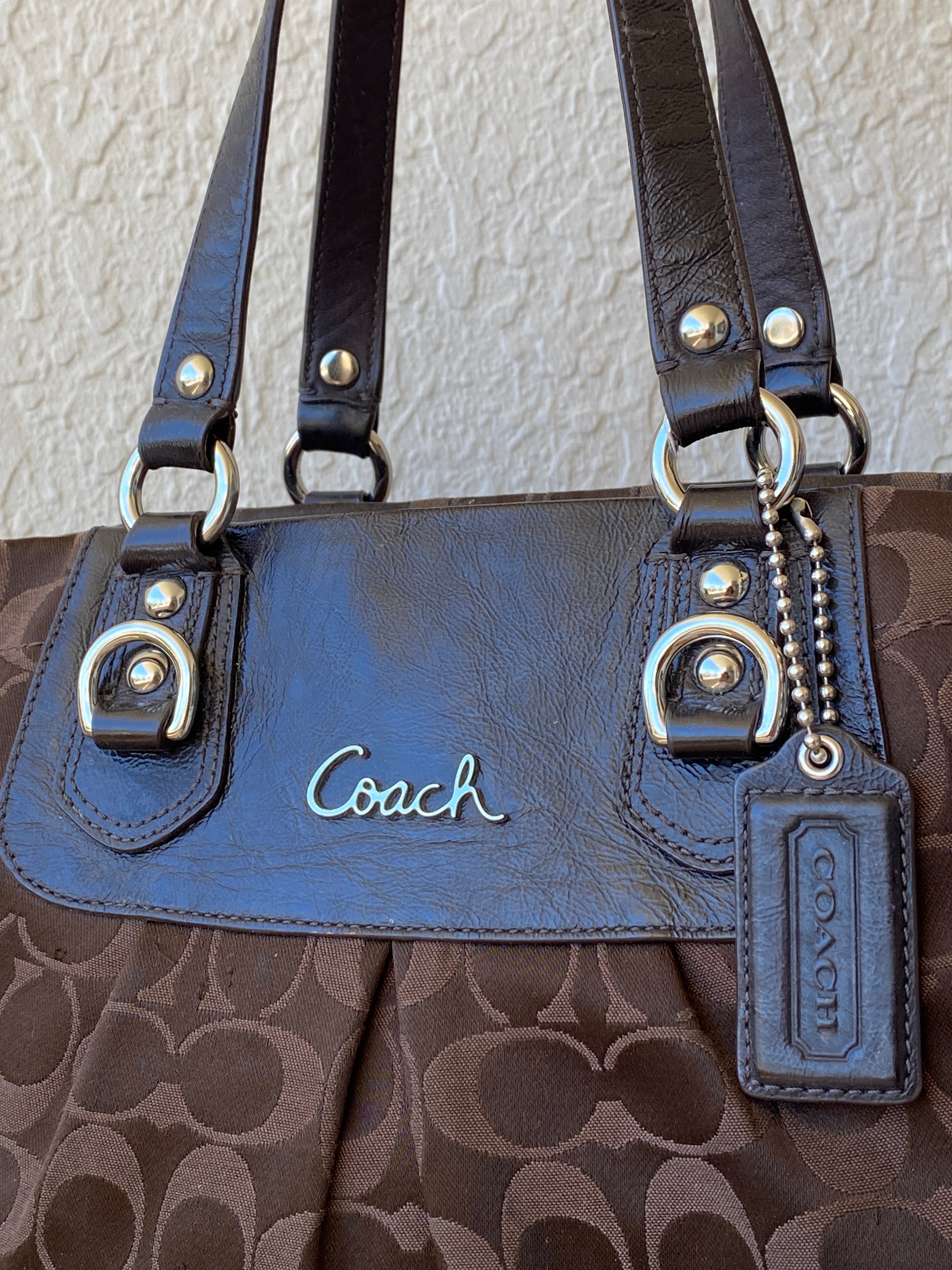 Coach Authentic Ashley Signature Sateen Brown G1051-F15510 Satchel Bag