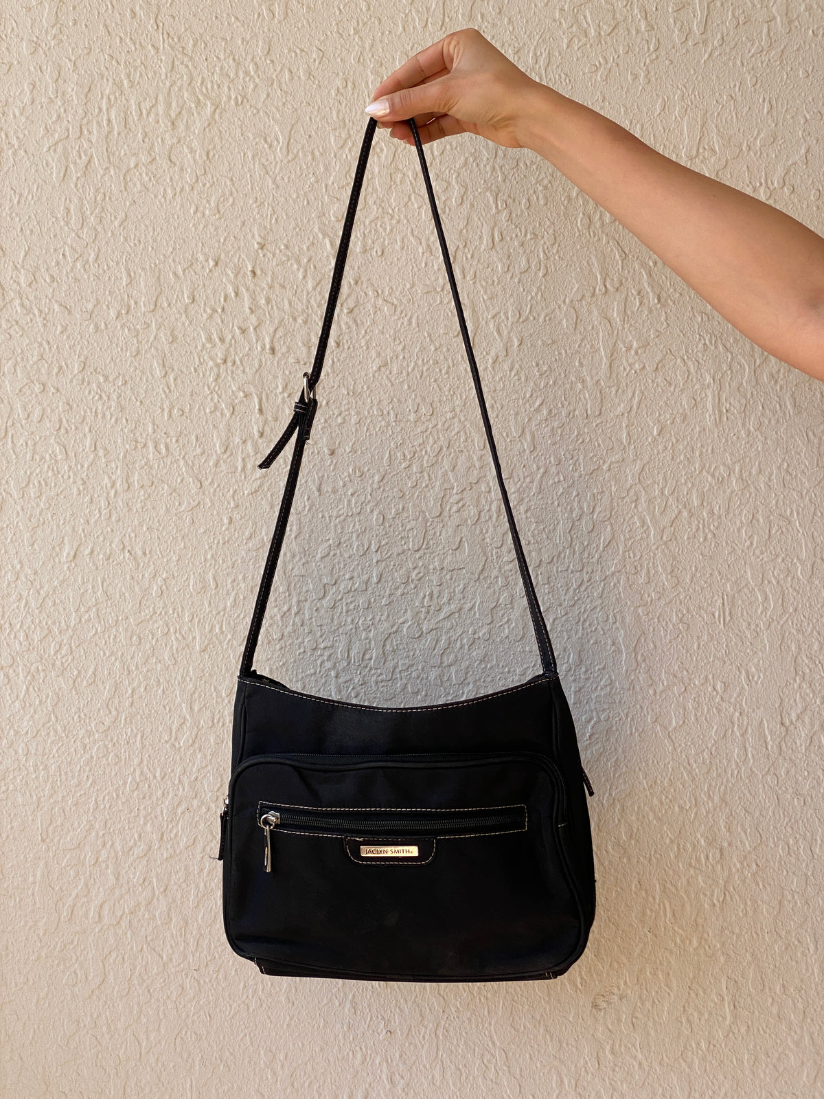 Vintage Y2K Jaclyn Smith Black Nylon Shoulder Multi-Pocket Crossbody Bag Vintage Y2K Jaclyn Smith Black Nylon Shoulder Multi-Pocket Crossbody Bag
