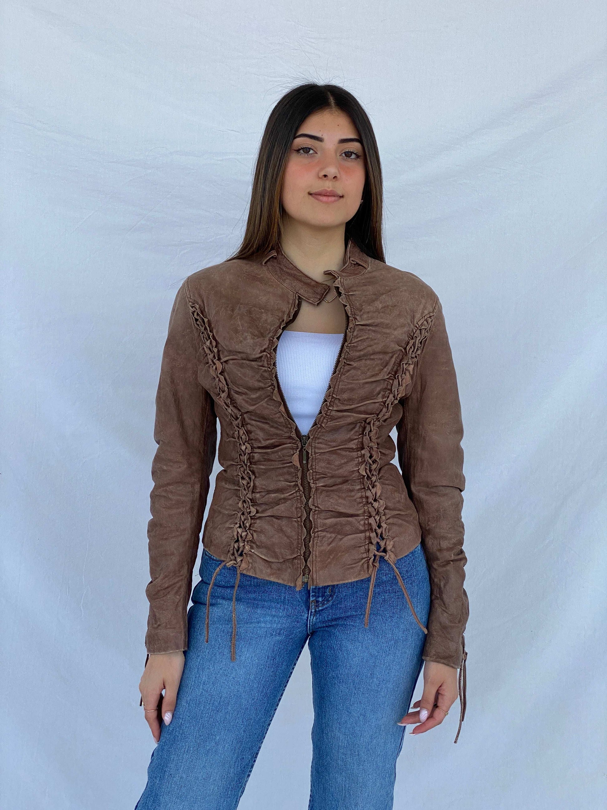 Statement Vintage N.Y.S Goat Leather Jacket - Size S - Balagan Vintage Leather Jacket 90s, Juana, leather jacket, NEW IN, winter