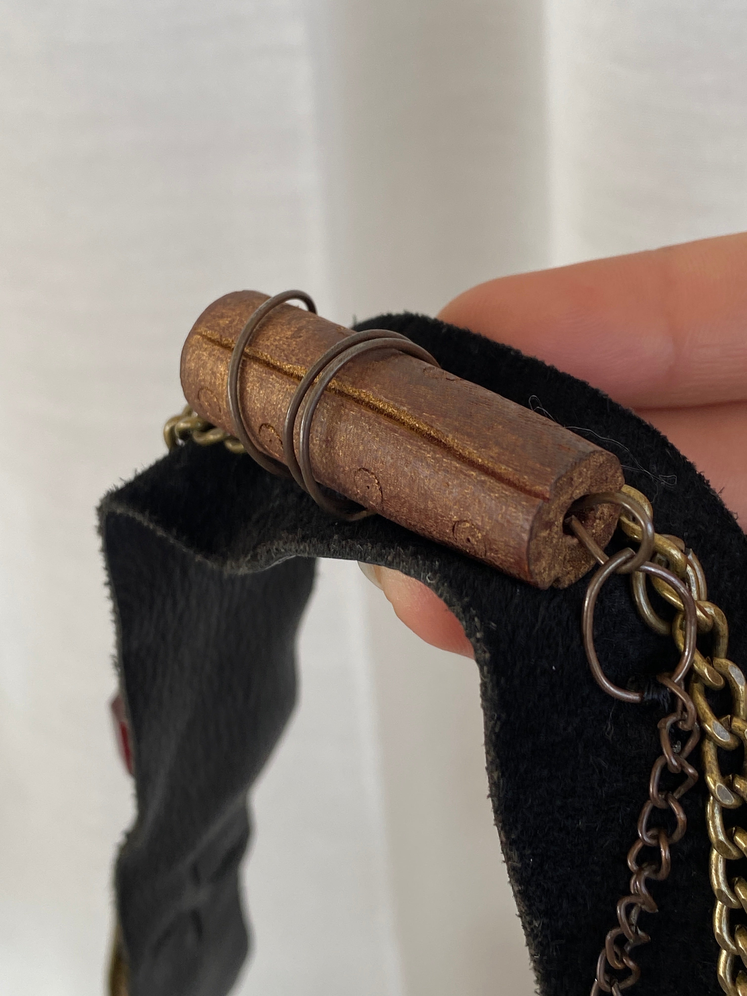 Y2K Chine Belgian Design Brown Crochet and Leather Shoulder Bag