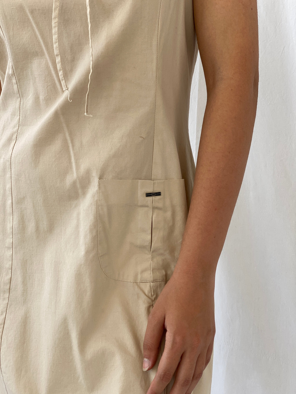 Y2K Casual Cream Women’s Cotton Short Summer Dress - M