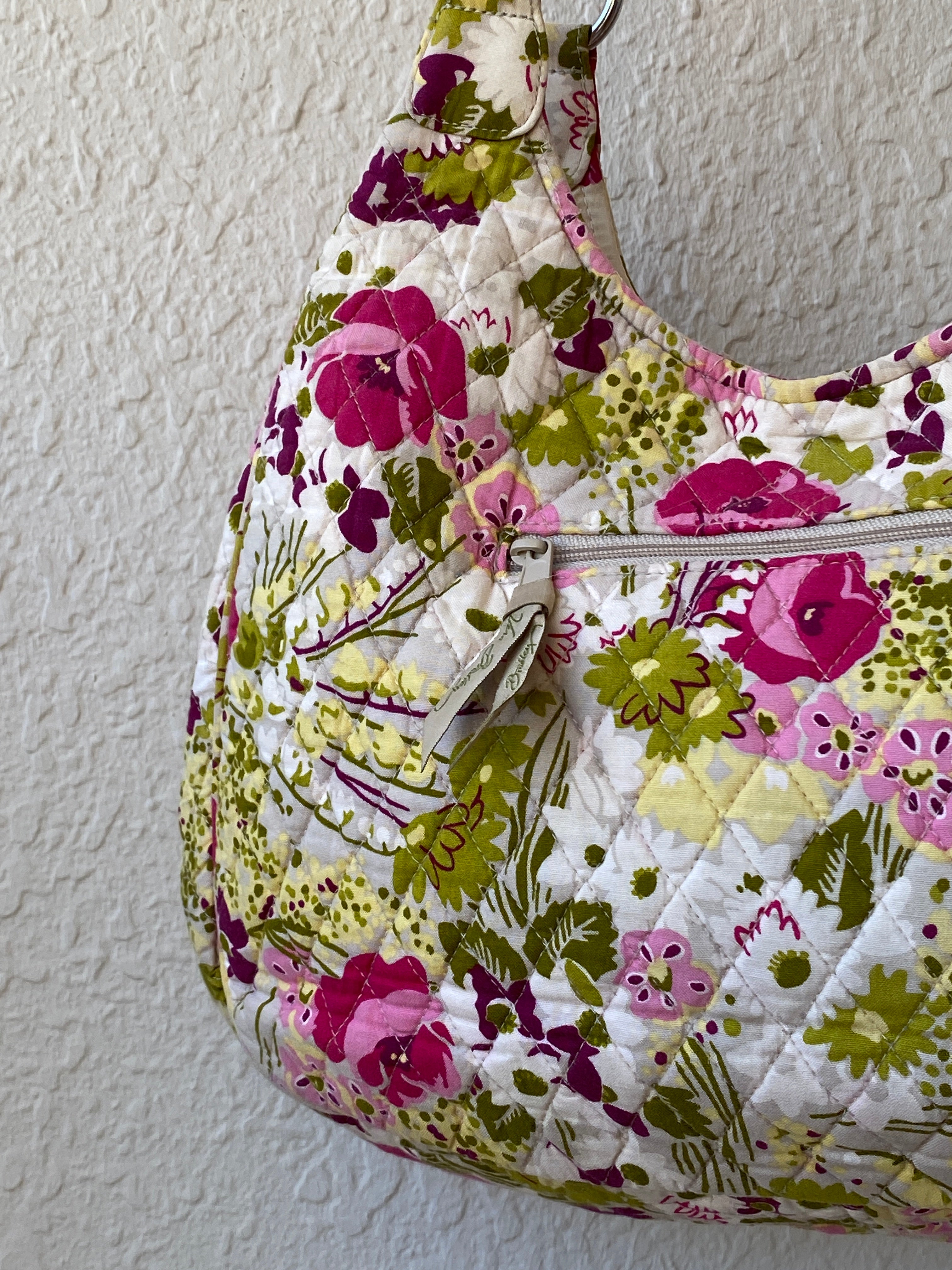 Vera Bradley “Make Me Blush” Floral Large Quilted Hobo Shoulder Bag