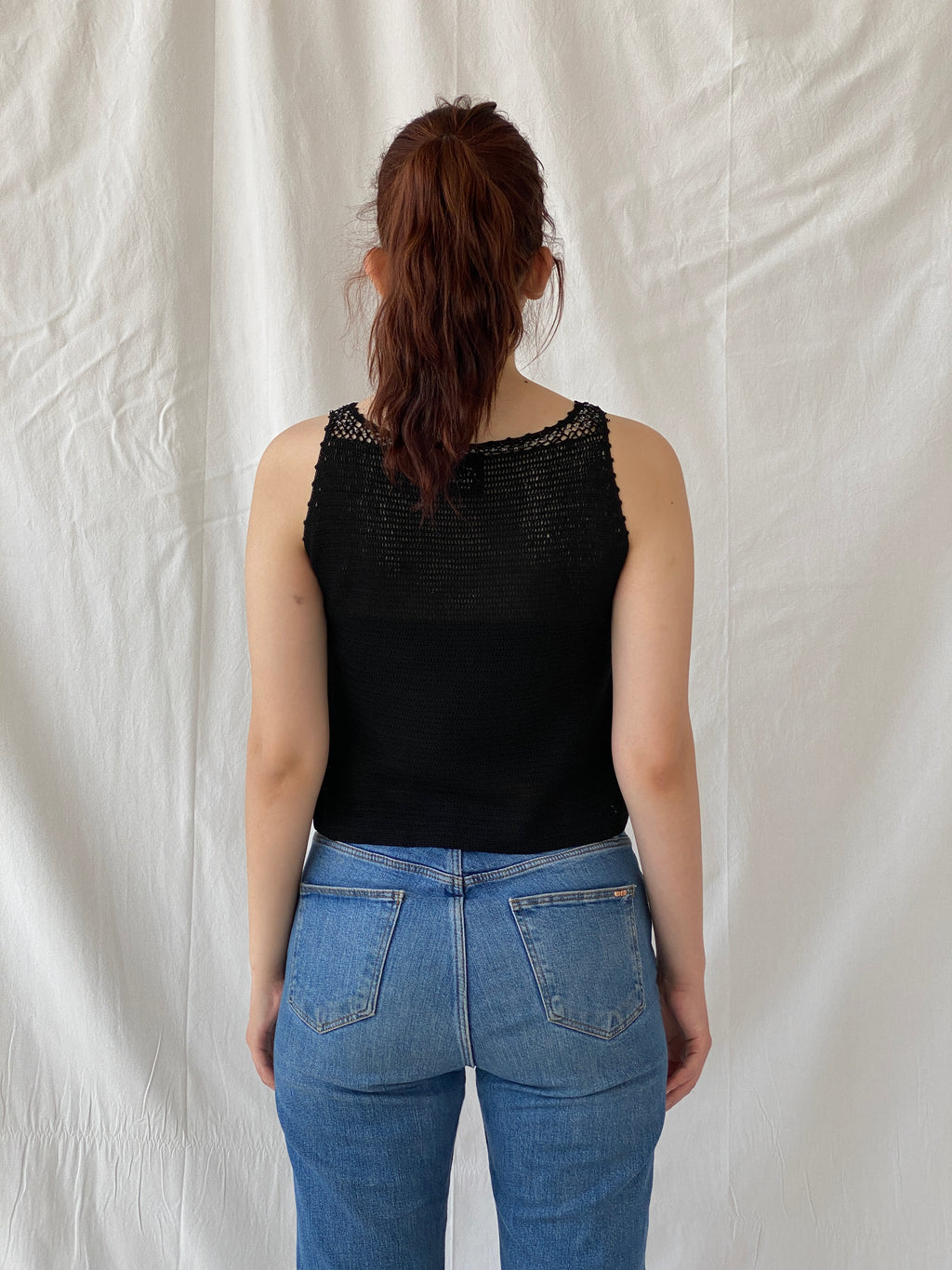 Vintage Cheap and Chic by Moschino Beaded Black Tank Top - M