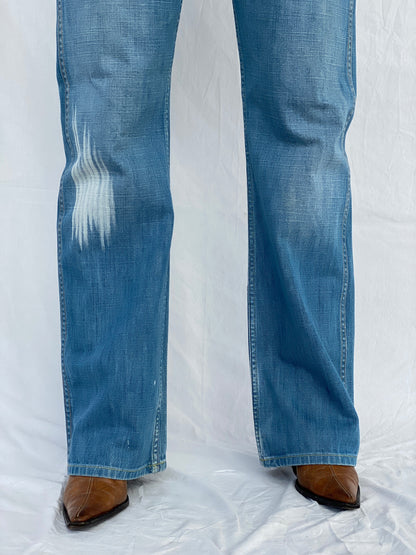 00s Diesel Industry Denim Division Women’s Light Wash Straight Cut Low Rise Jeans - 40EUR