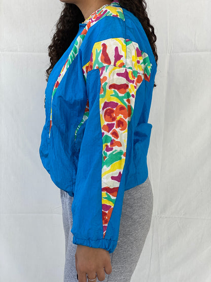 Vintage 80s/90s G Casuals Women’s Blue Windbreaker Track Jacket - S