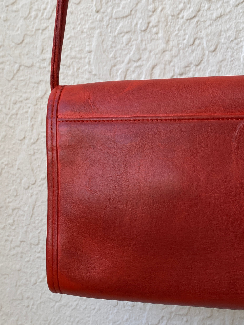 Vintage Classic Coach Chrystie Flap Red Leather Cross Body Bag