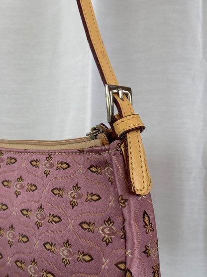 Vintage Wa Bags Mini Shoulder Bag Pink With Golden Embroidery