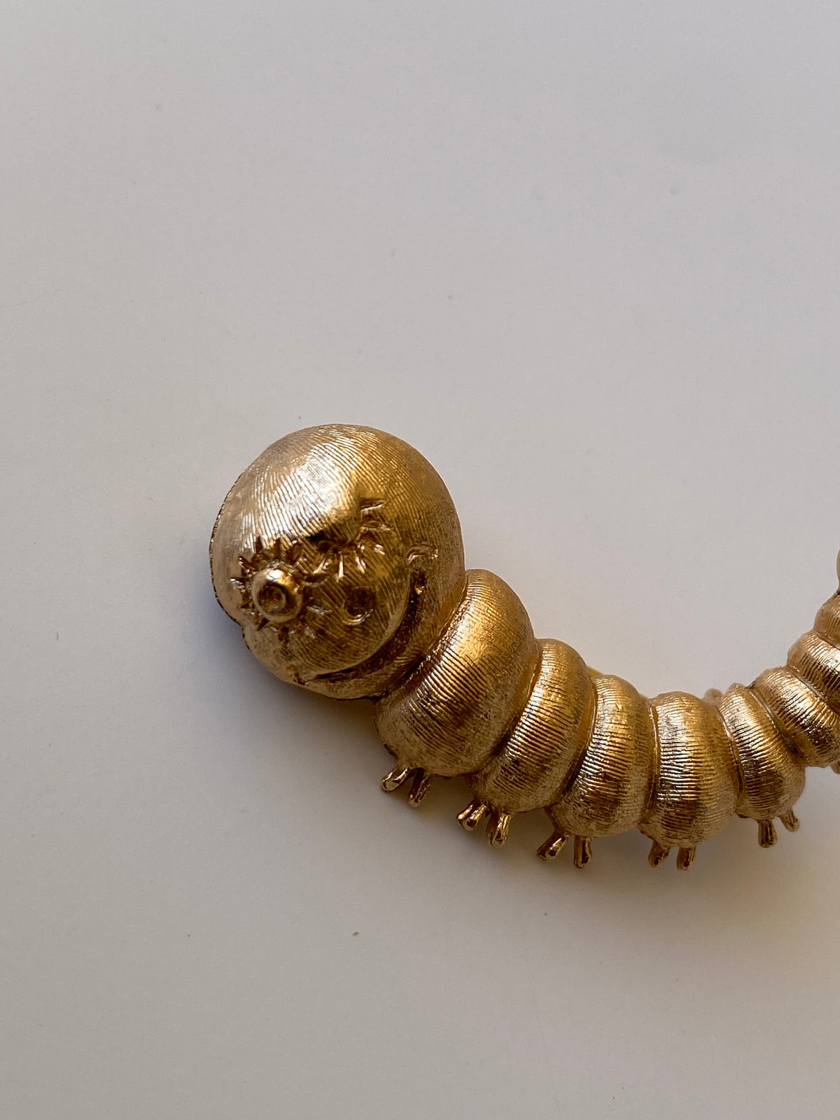 Vintage Napier Gold Tone Caterpillar Brooch Whimsical Figural Designer Pin Vintage Napier Gold Tone Caterpillar Brooch Whimsical Figural Designer Pin