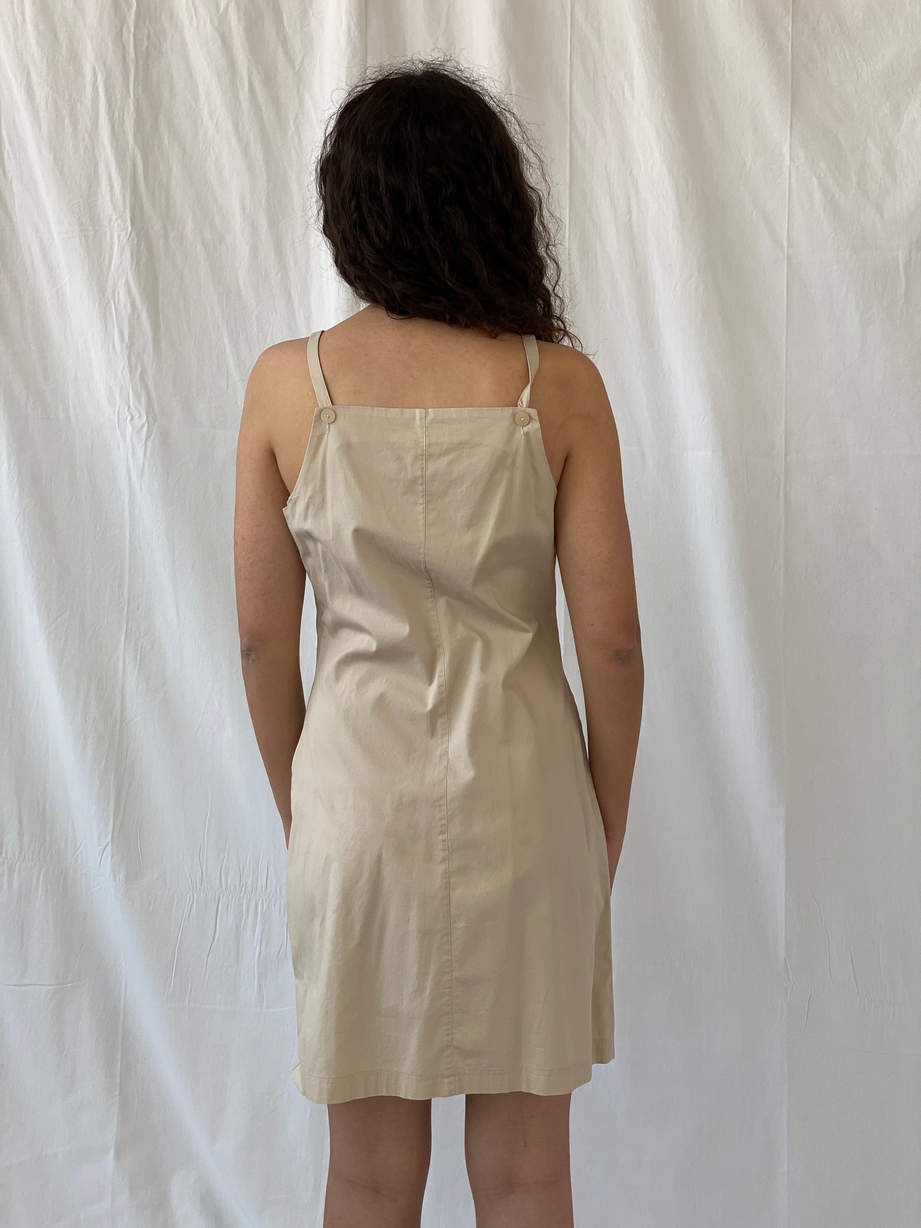 Y2K Casual Cream Women’s Cotton Short Summer Dress - M