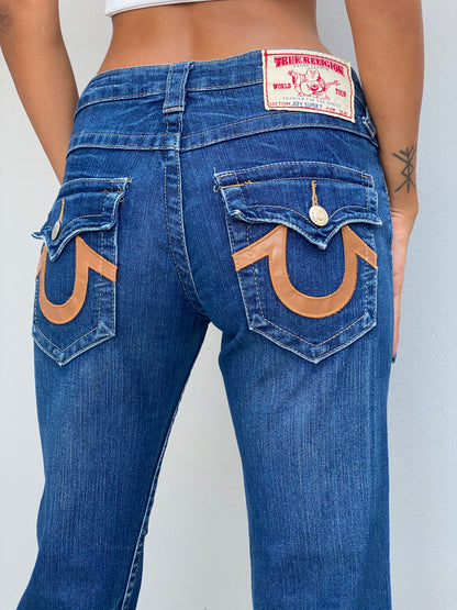 Y2K True Religion Joey Super T Low Rise Straight Leg Jeans – 36EU