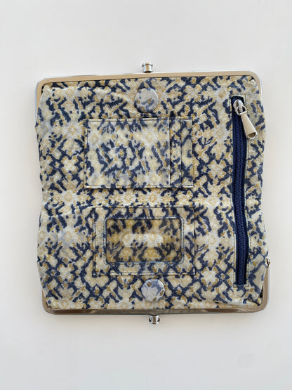 Hobo Blue & Tan Genuine Leather Clutch Wallet