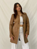 MALIPARMI Italy Reversible Coat Genuine Lambskin Leather & Cotton Designer Jacket - L