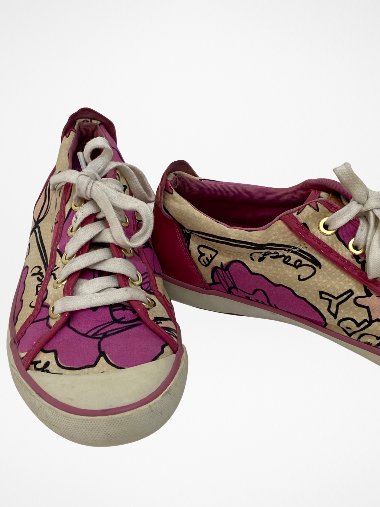 Vintage Coach Pink Floral Canvas Sneakers - 39EU Vintage Coach Pink Floral Canvas Sneakers - 39EU