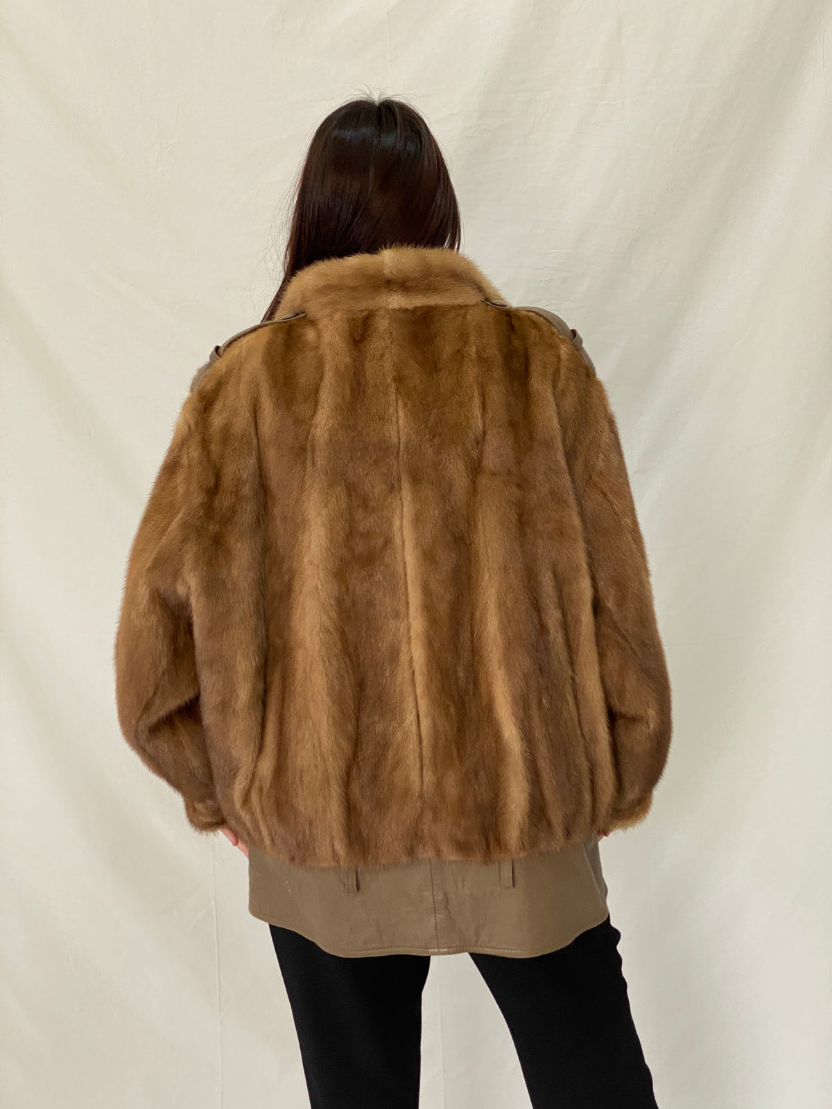 Vintage GTH Stoll Hannover Two-Tone Leather & Mink Fur Bomber Jacket - XL Vintage GTH Stoll Hannover Two-Tone Leather & Mink Fur Bomber Jacket - XL