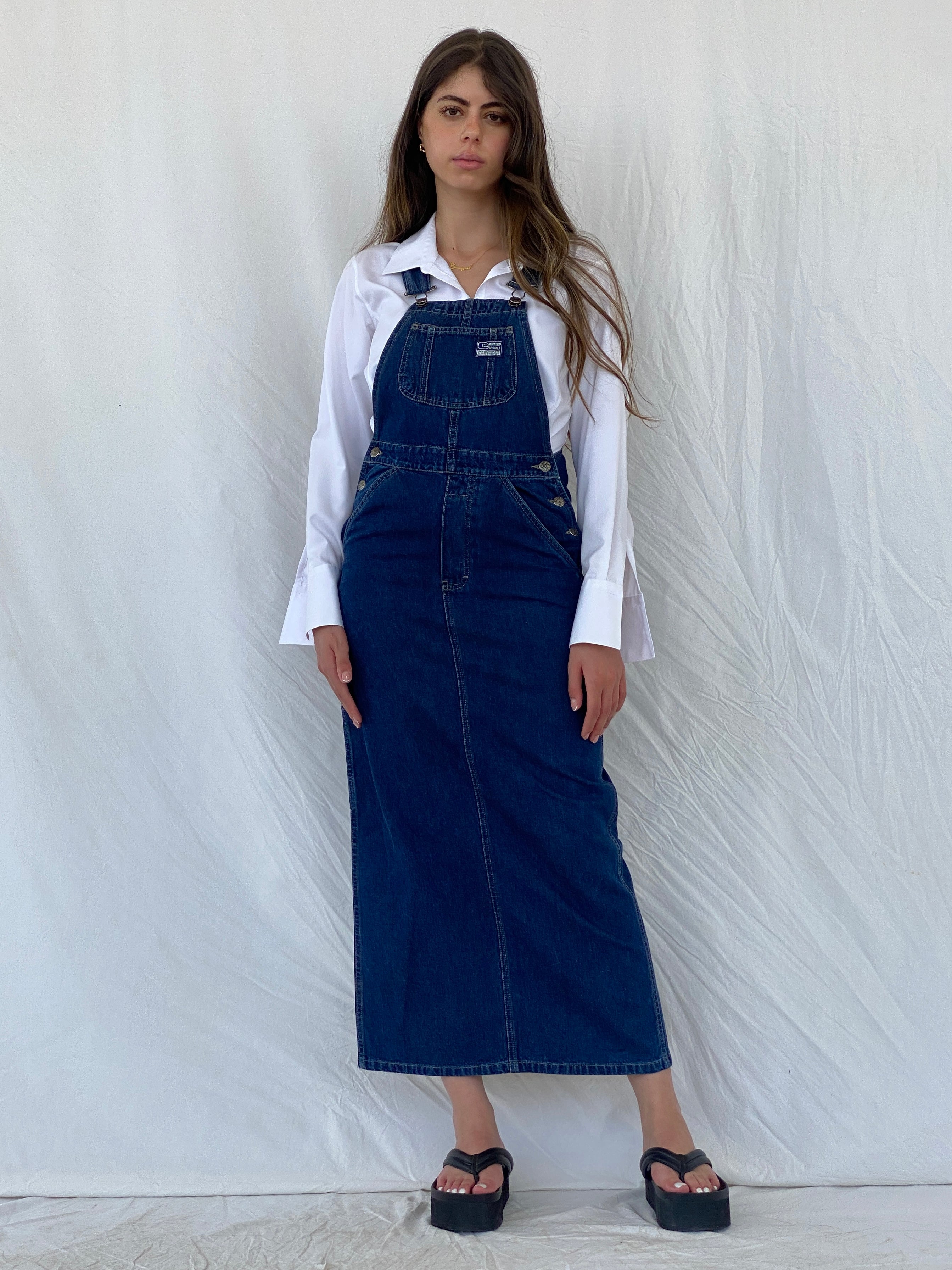 Vintage CARS Jeans&Casuals Overall Style Maxi Denim Dress - S
