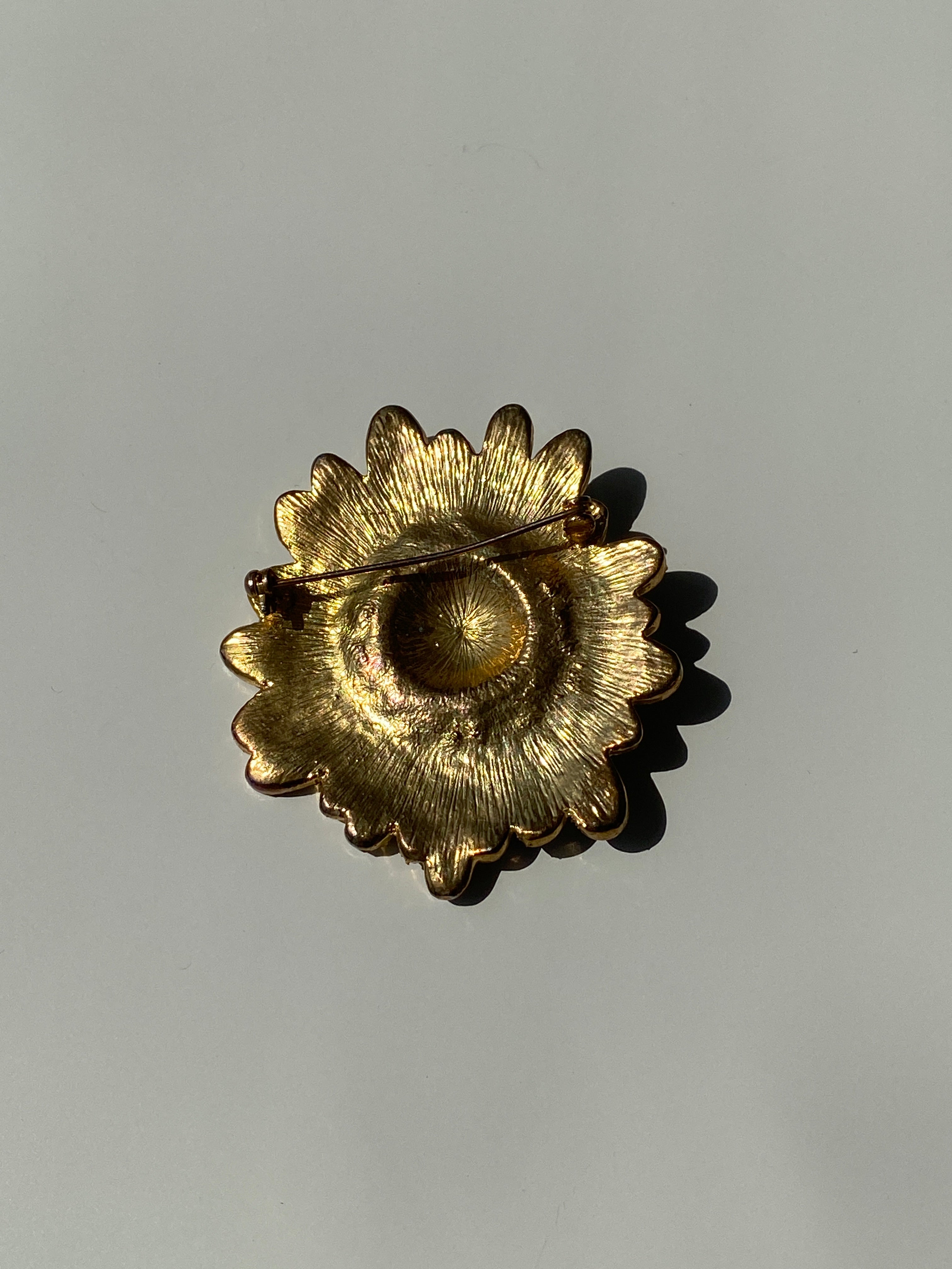 Vintage Monet Green Floral Enamel And Rhinestone Pin Brooch