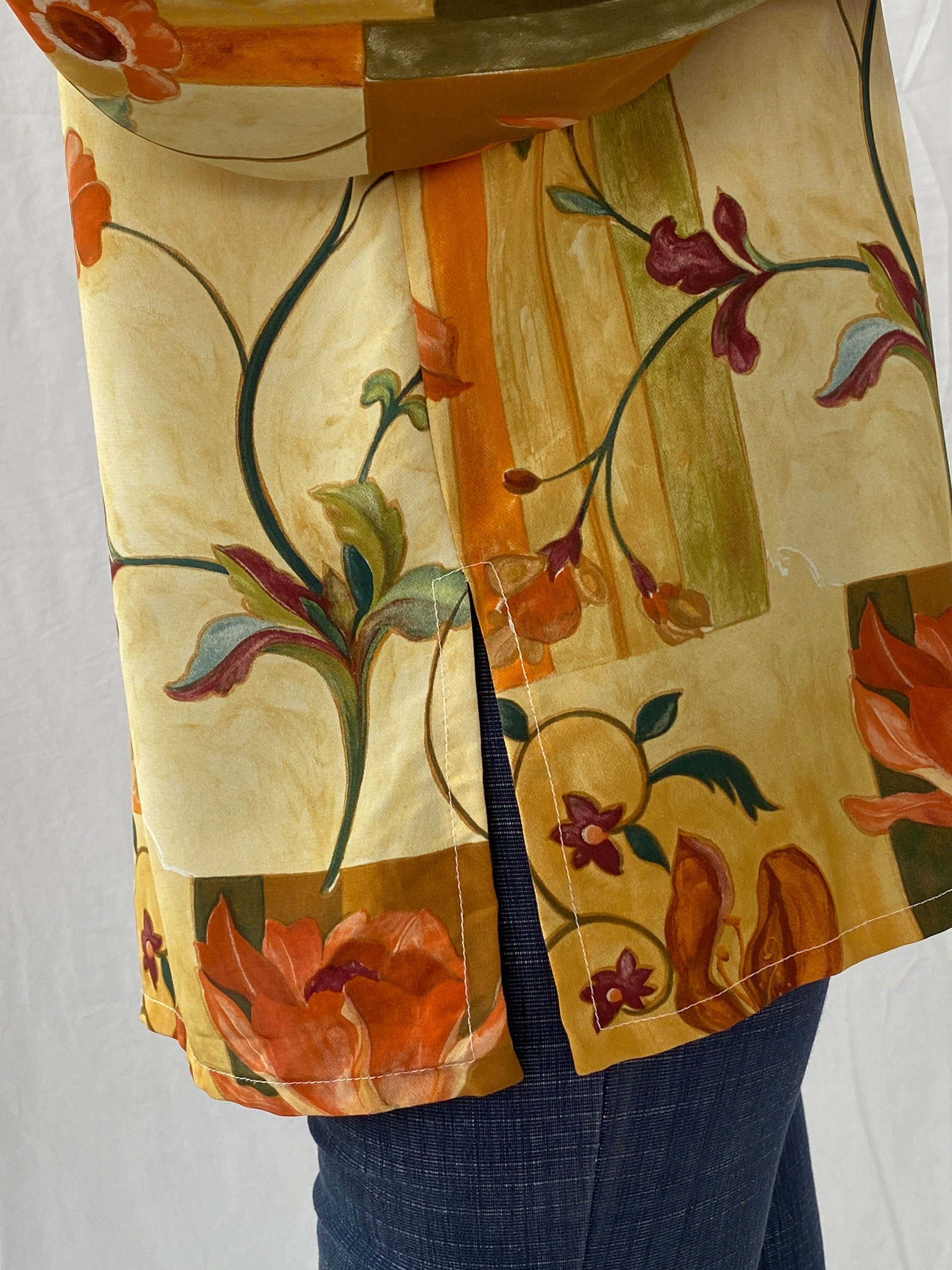 Vintage 90s Froggy Floral Full sleeve Women’s Summer Shirt - L