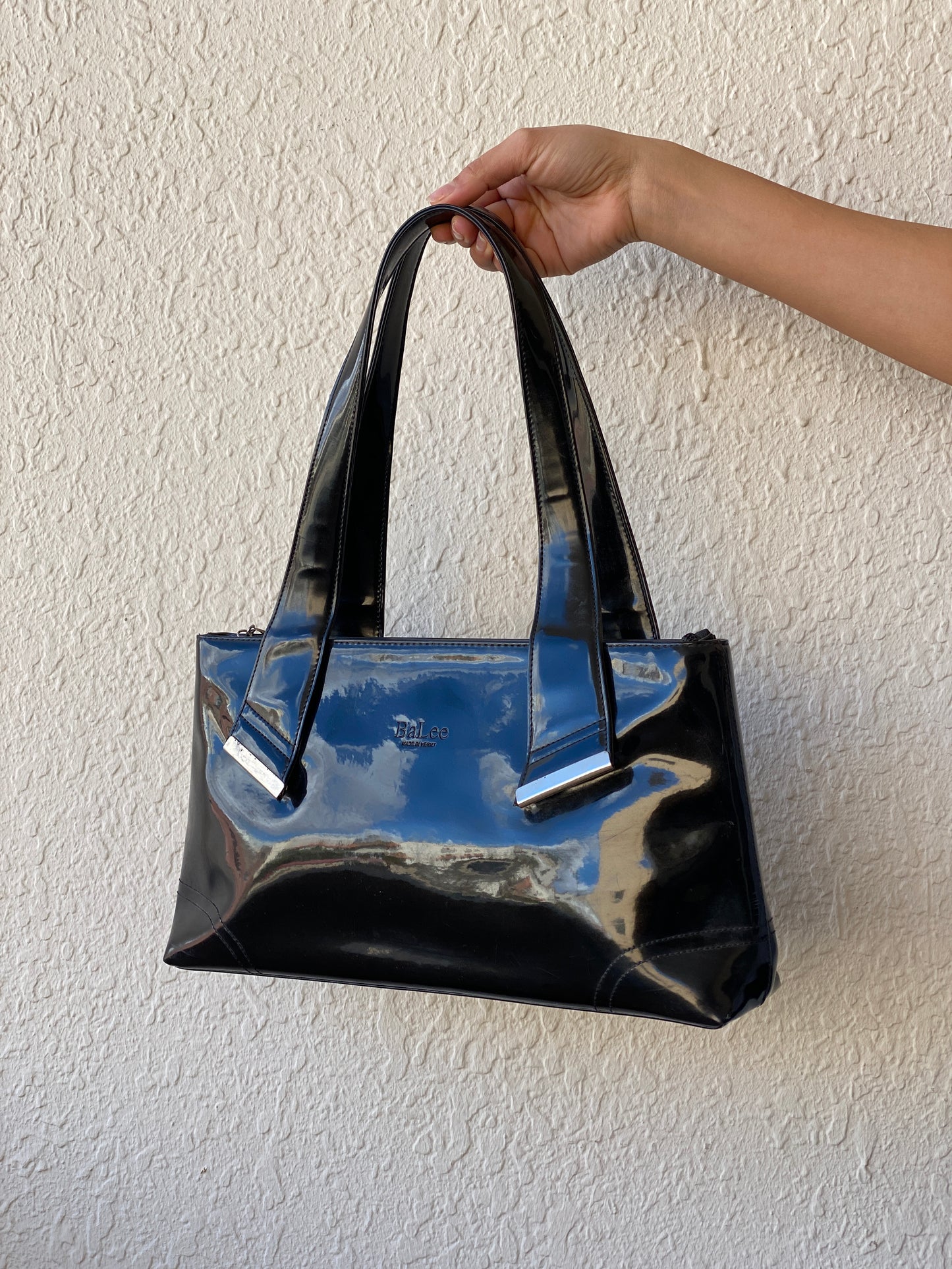 Vintage 90s BaLee Black Patent Leather Shoulder Bag