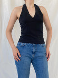 Y2K Stefanel Black Halter Top - M
