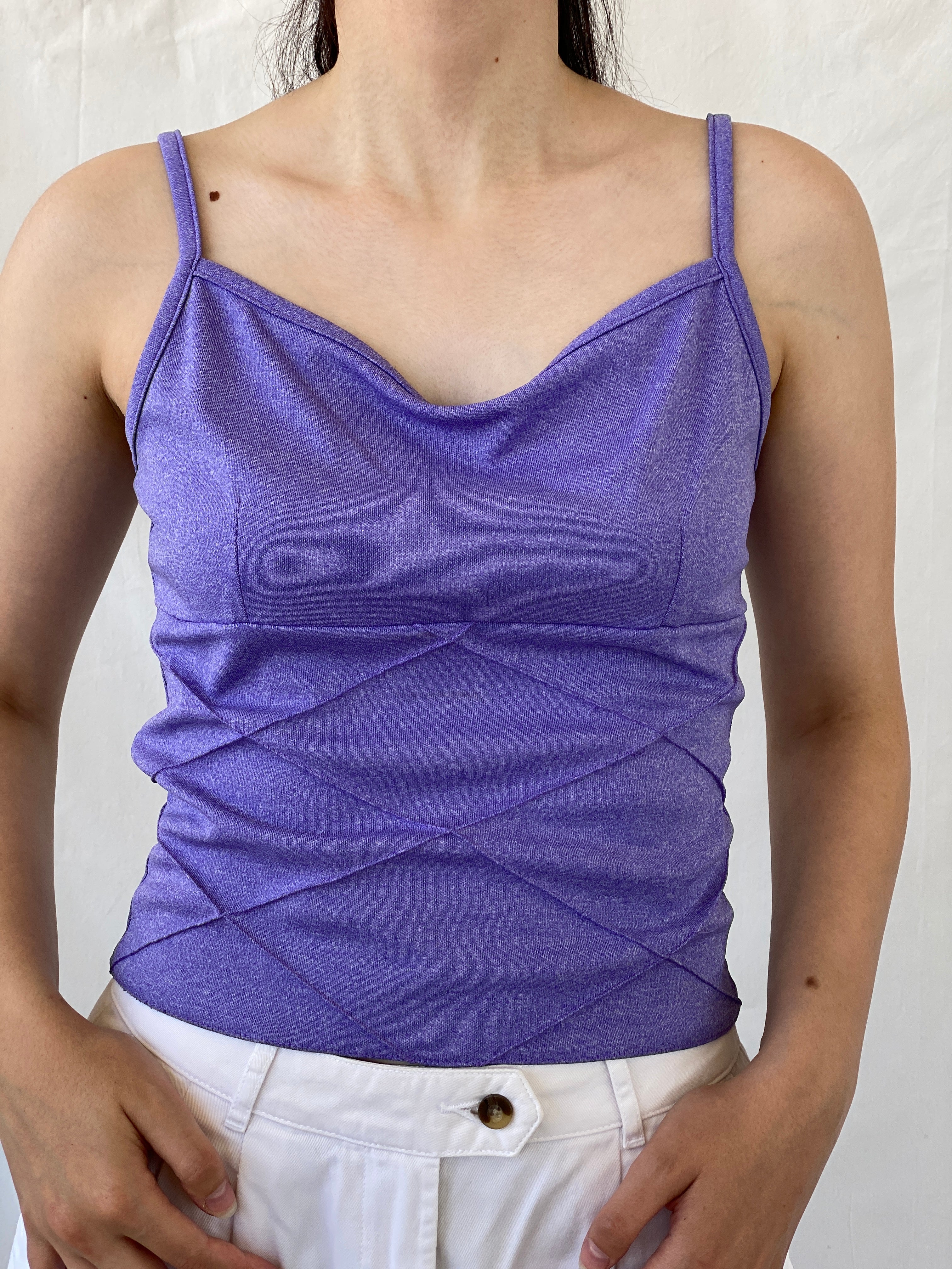 Vintage Santory Italy Purple Cami Top Fitted Camisole - M