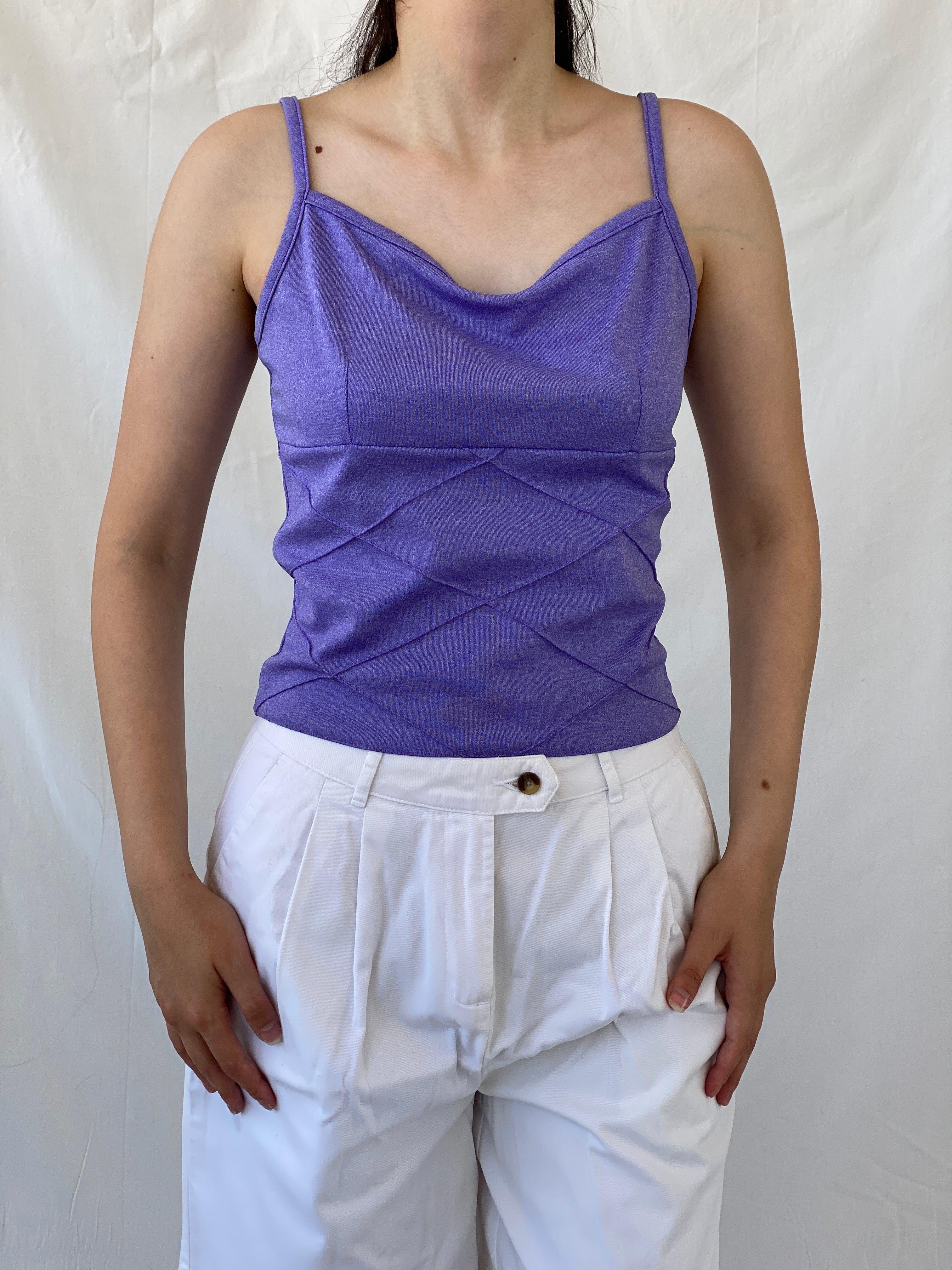 Vintage Santory Italy Purple Cami Top Fitted Camisole - M