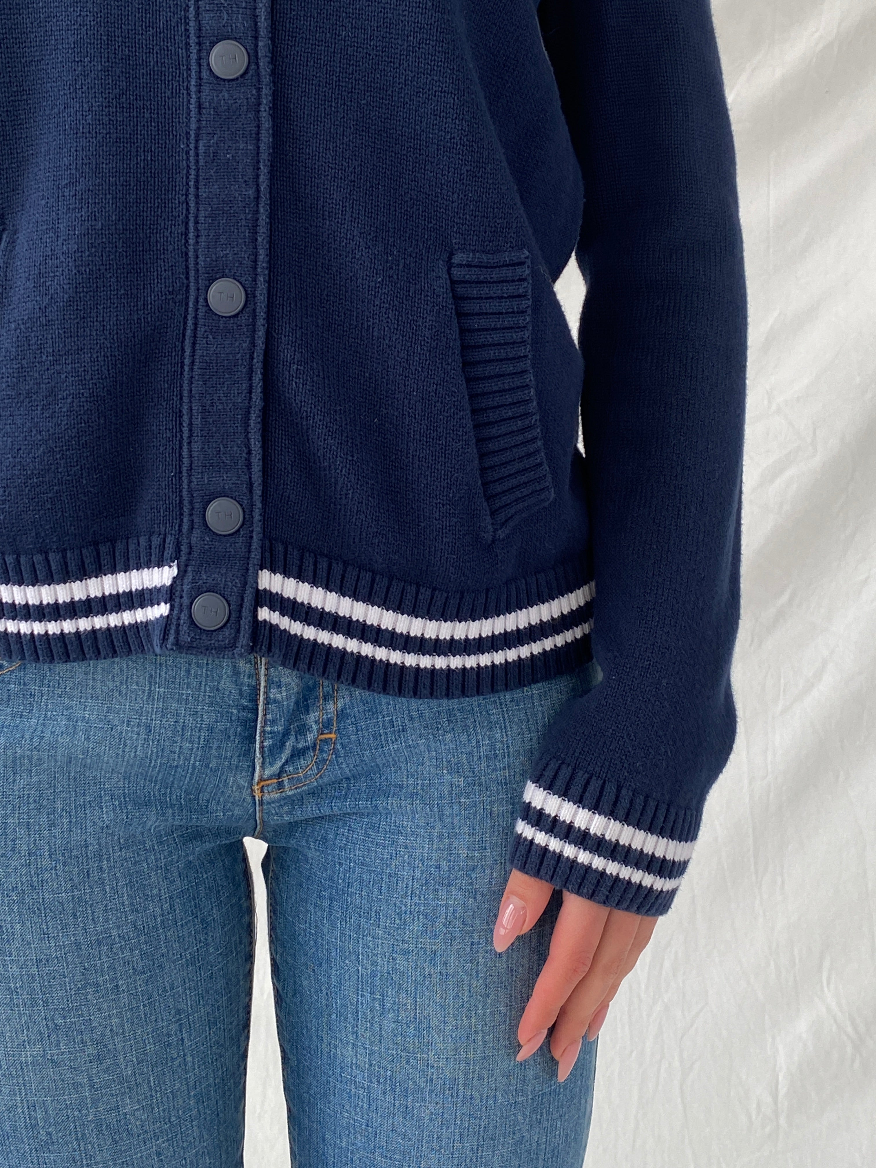 Tommy Hilfiger TH Logo Cotton Jumper Varsity Jacket - S