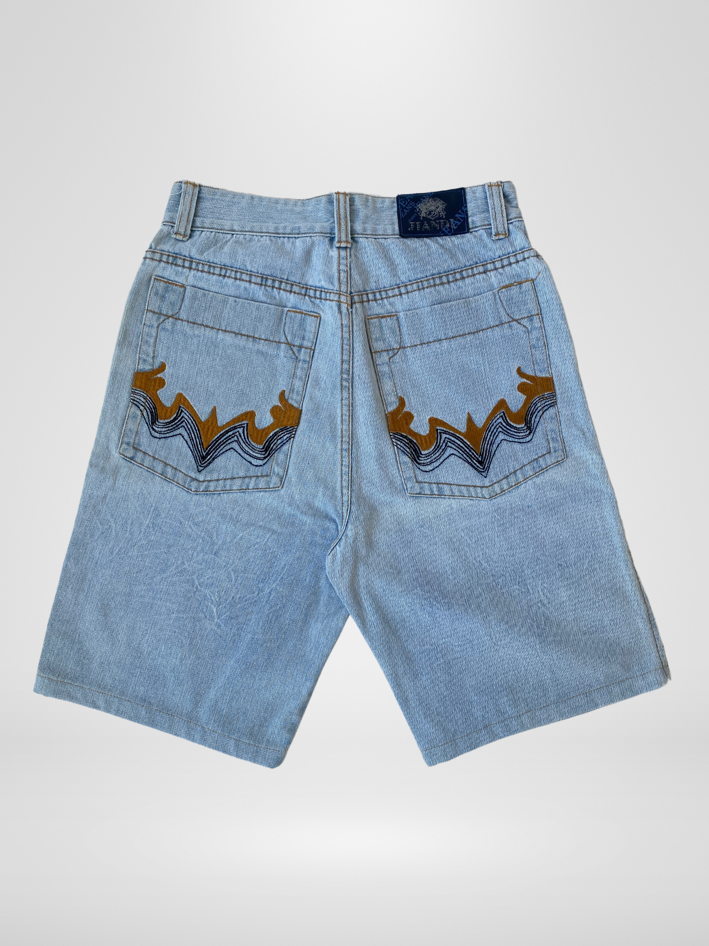 Vintage 90s Jlandu Knee-Length Denim Shorts