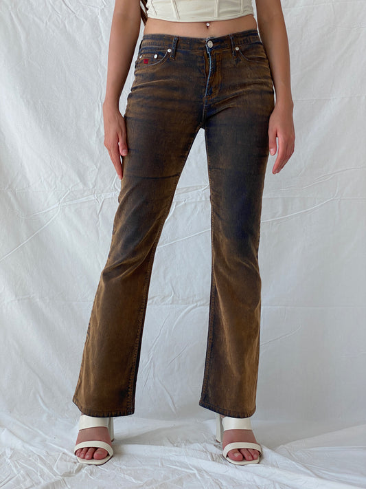 Vintage Paris Blues Soulmate Cut  Rusty Brown Flared Jeans