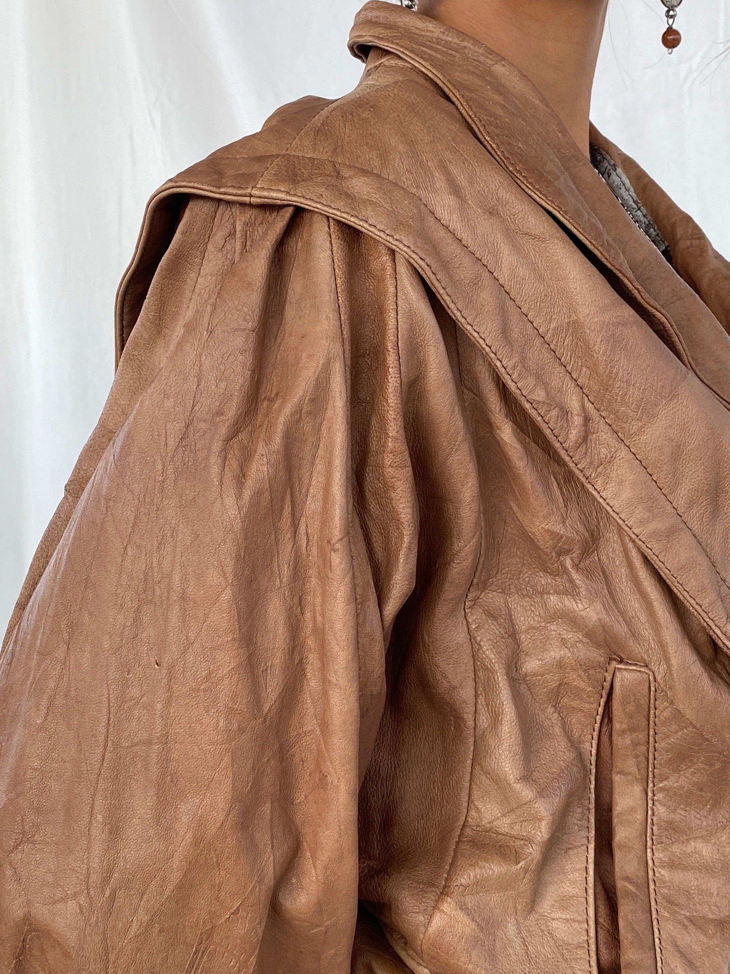 Vintage 80s Creazioni By Vinsen Genuine Leather Jacket - Balagan Vintage Leather Jacket 80s, 90s, genuine leather, genuine leather jacket, NEW IN, Tojan