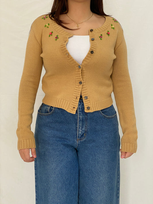 Dolce & Gabbana D&G Fitted Knitted Beaded Cardigan Top - S