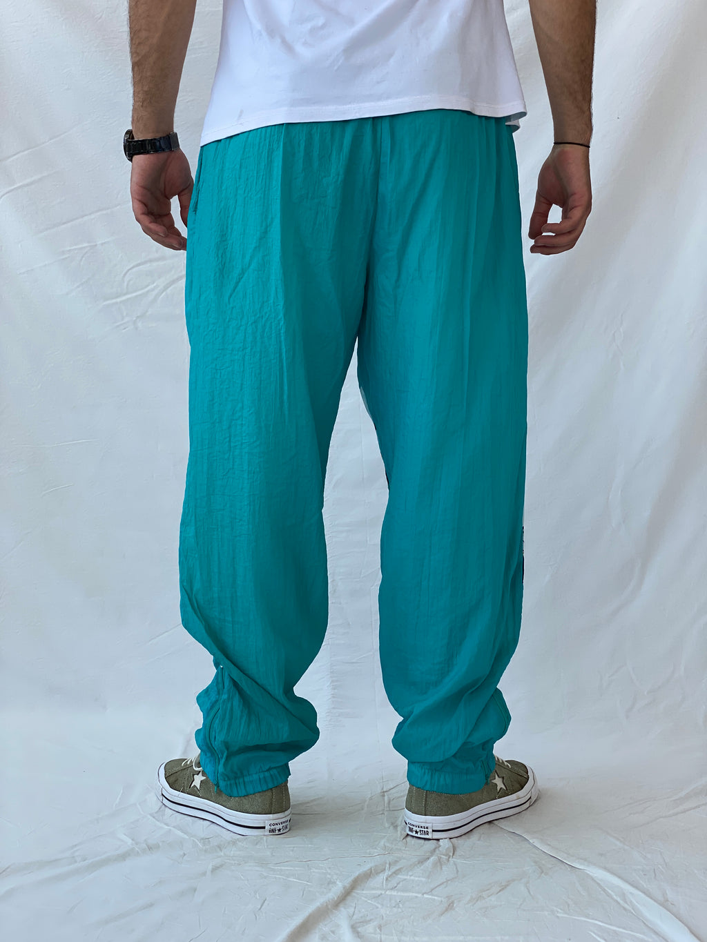 Vintage 80s/90s Sportswear Green Windbreaker Track Pants - L