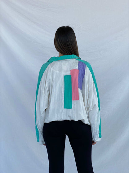 Vintage 80s/90s BOLD SPIRIT Pastel Windbreaker Jacket Size XL - Balagan Vintage Windbreaker Jacket 80s, 90s, Juana, NEW IN, vintage windbreaker, windbreaker, windbreaker jacket